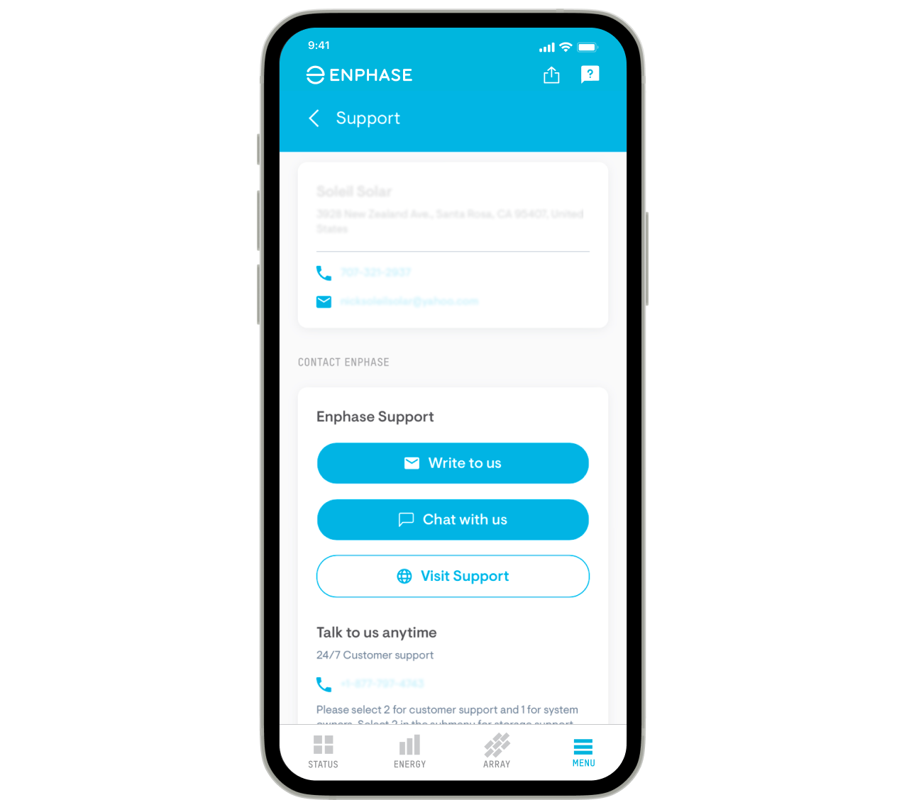App Contact Screen